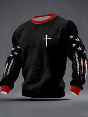 Men's Faith Cross Checkered Cotton Hoodie