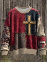 Men's Faith Cross Art  Imitation Sweater
