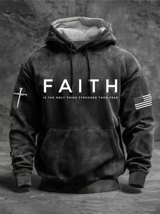 Men's Faith Oversized Drop-Shoulder Hoodie With Pockets