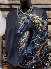 Women's Western Horse Art Sweatshirt