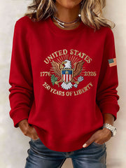 Women's America   Printed Casual Sweatshirt