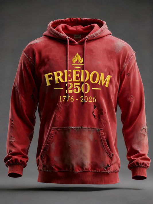Men's FREEDOM   Printed Casual Hoodie