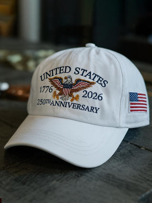 Unisex USA  th Anniversary Embroidered Hat