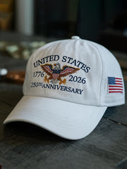 Unisex USA  th Anniversary Embroidered Hat