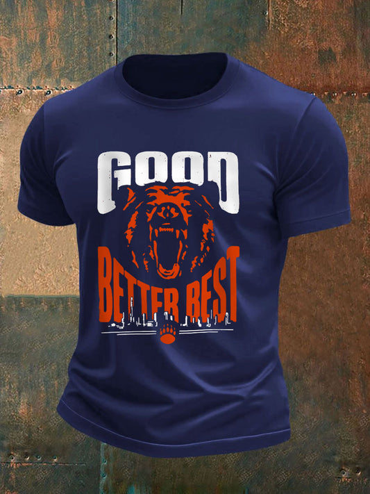 Men's Good Better Best Print Gift For Football Fans Gameday Casual Tee