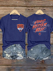 Women's Good Better Best Print Gift For Football Fans Gameday Casual V-Neck Tee