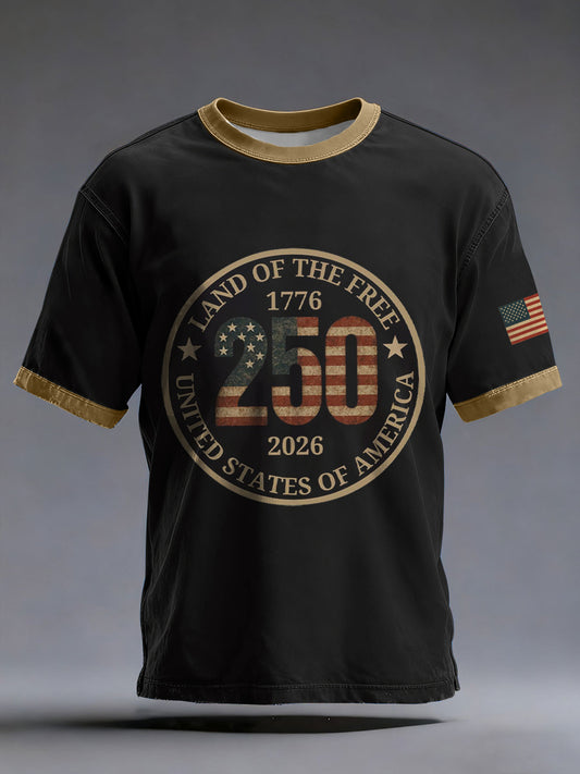 Men's American  th Anniversary Print T-Shirt