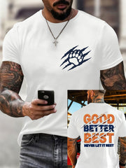 Men's Good Better Best Print Football Fans Gameday Casual Tee