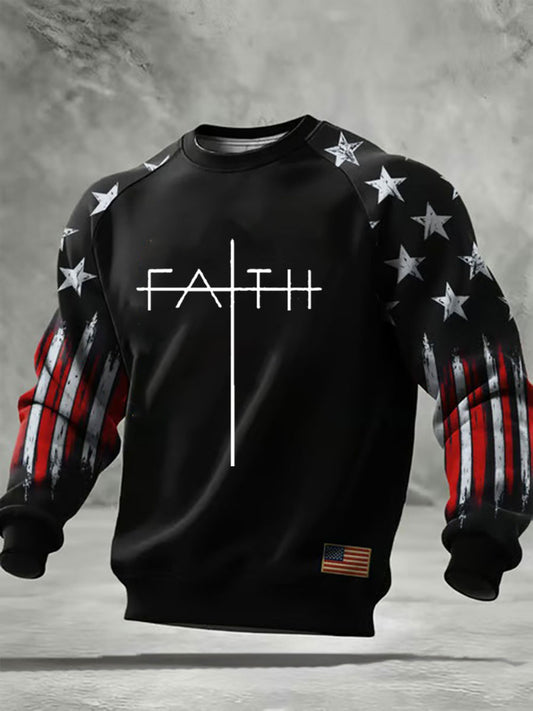 Men's Cross Print Casual Top