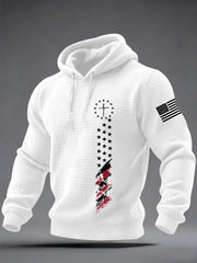 Men's Faith Cross Flag Checkered Cotton Hoodie