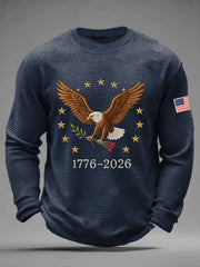 Men's America   Waffle Print Casual T-Shirt