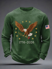 Men's America   Waffle Print Casual T-Shirt