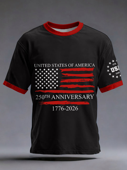 Men's USA  th Anniversary Print T-Shirt