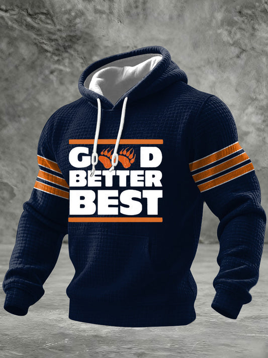 Men's Football Fans Gameday Casual Checkered Cotton Hoodie