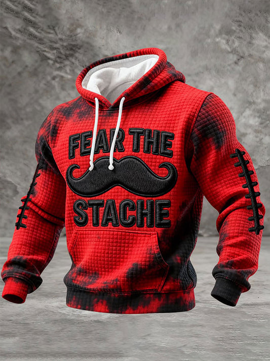 Men's Football Print Checkered Cotton Hoodie