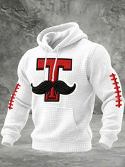 Men's Football Print Checkered Cotton Hoodie