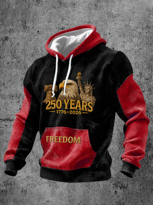Men's American  th Anniversary Print Casual Hoodie