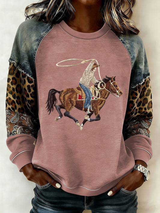 Women's Western raglan sleeve sweatshirt