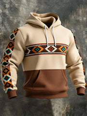 Men's Retro Western Aztec Print Casual Hoodie