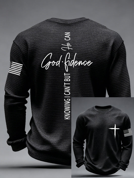 Men's God Fidence Waffle Long Sleeve T-Shirt