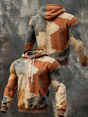 Men's Geometric Patterns Print Hoodie with Pocket