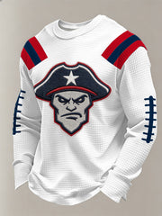 Men's Patriots Football Gameday Print Football Fans Gift Casual Waffle Sweatshirt