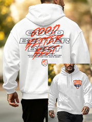 Men's  Good Better Best Print Football Fans Gameday Casual Hoodie