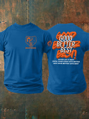 Men's Good Better Best Print Football Fans Short Sleeve T-shirt