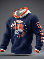 Men's Let's Ride Horse Football Lover Print Hoodie