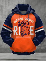 Unisex Let's Ride Horse Football Lover Print Hoodie