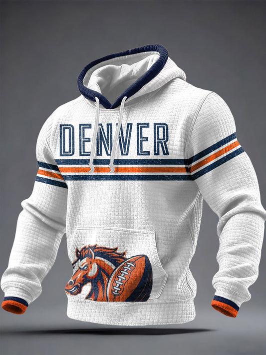 Men's Let's Ride Horse Football Lover Print Hoodie