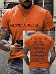 Men's Let's Ride Horse Football Lover Print T-shirt