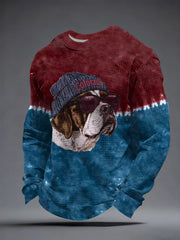 Men's Ice Hockey Print Waffle Long Sleeve Sweatshirt