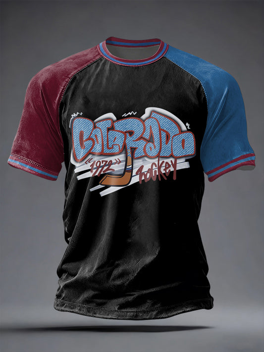 Men's Ice Hockey Print Casual T-shirt