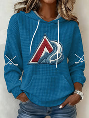 Women's Ice Hockey Print Casual hooded sweatshirt