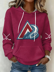 Women's Ice Hockey Print Casual hooded sweatshirt