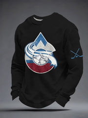 Men's Ice Hockey Print Casual Waffle Sweatshirt