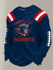 Men's Football Fans Gameday Casual Waffle Long Sleeve T-Shirt