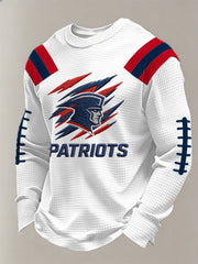 Men's Football Fans Gameday Casual Waffle Long Sleeve T-Shirt