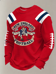 Men's Football Fans Gameday Casual Waffle Long Sleeve T-Shirt