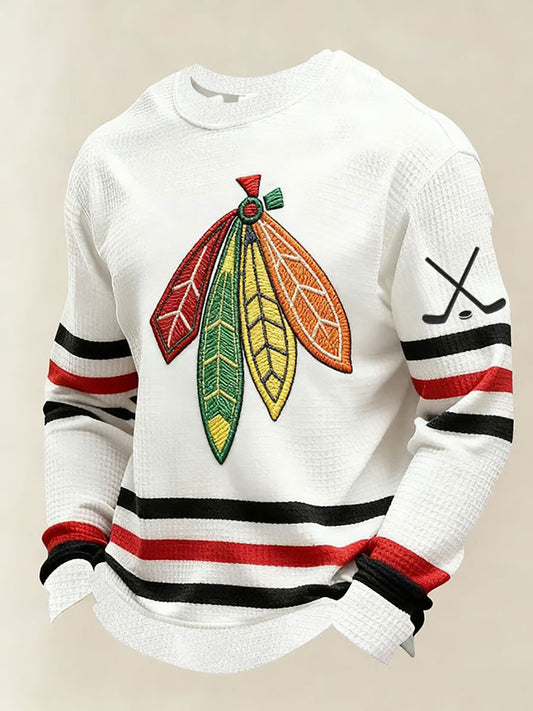 Men's Hocke Waffle Printed Sweatshirt