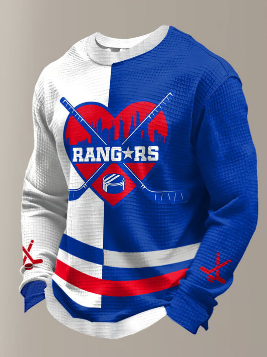 Men's Hockey Waffle Printed Sweatshirt