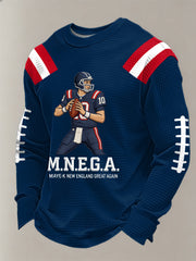 Men's Football Fans Gameday Casual Waffle Long Sleeve T-Shirt
