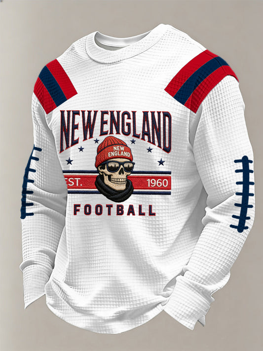 Men's Football Fans Gameday Casual Waffle Long Sleeve T-Shirt