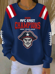 Women's Patriots 2025 AFC East Champions Print Casual Sweatshirt