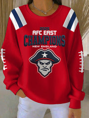 Women's Patriots 2025 AFC East Champions Print Casual Sweatshirt