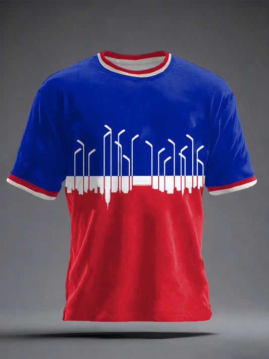 Men's New York Ice Hockey Print short sleeves t-shirt