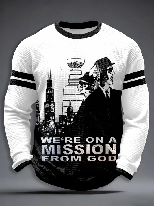 Men's Chicago Ice Hockey Print Waffle T-shirt