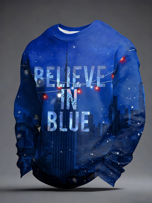 Men's New York Ice Hockey Fan Print Sweatshirt