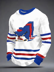 Men's New York Ice Hockey Print Waffle Sweatshirt